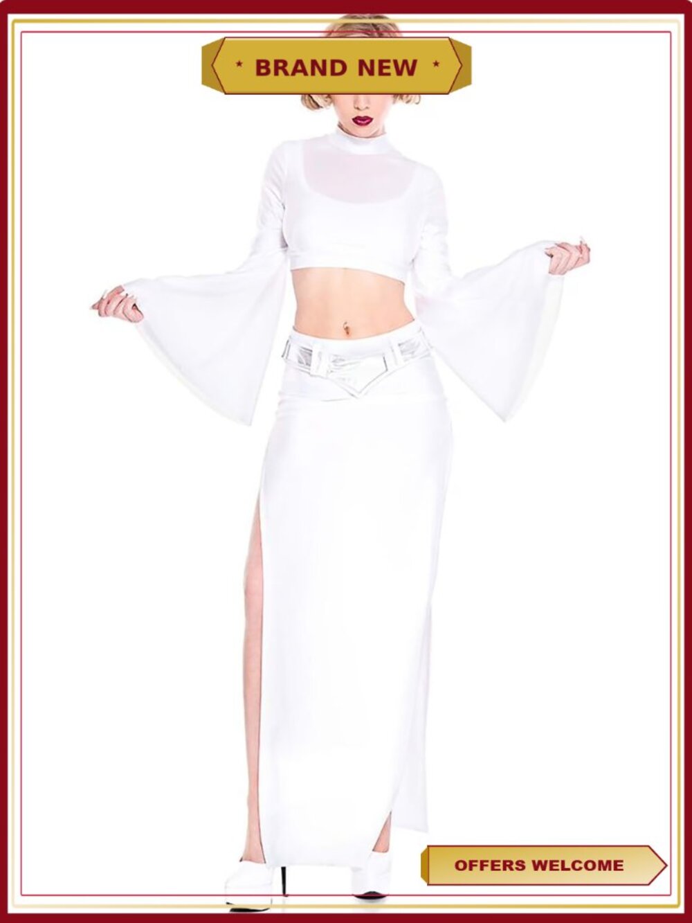 Women's Crop Top Skirt Set Cosmic Print Halloween Costume